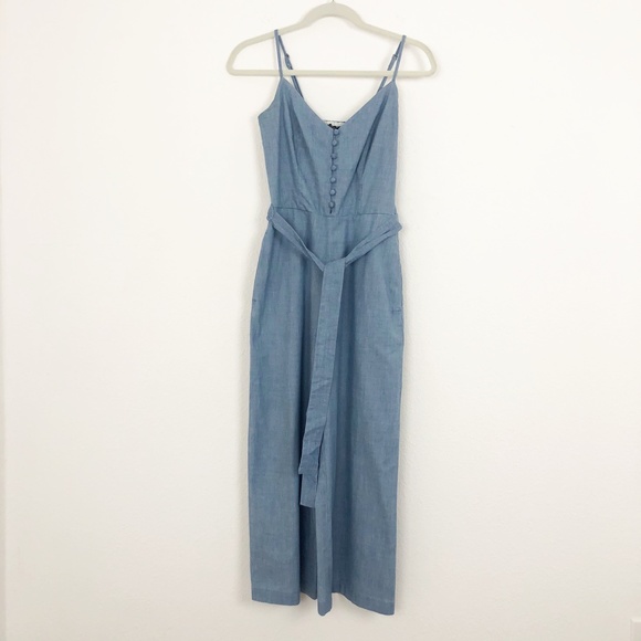 Banana Republic Chambray Cropped Jumpsuit Size 0 - Picture 4 of 13